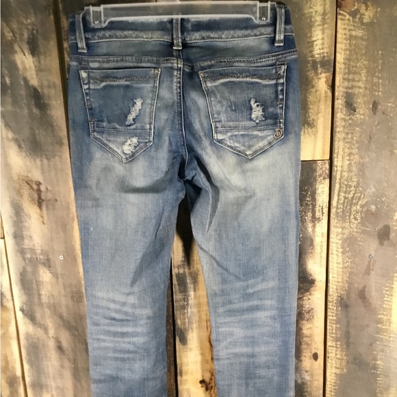 Indigo Rein distressed and embellished jeans juniors/teens size 5 - Picture 3 of 11